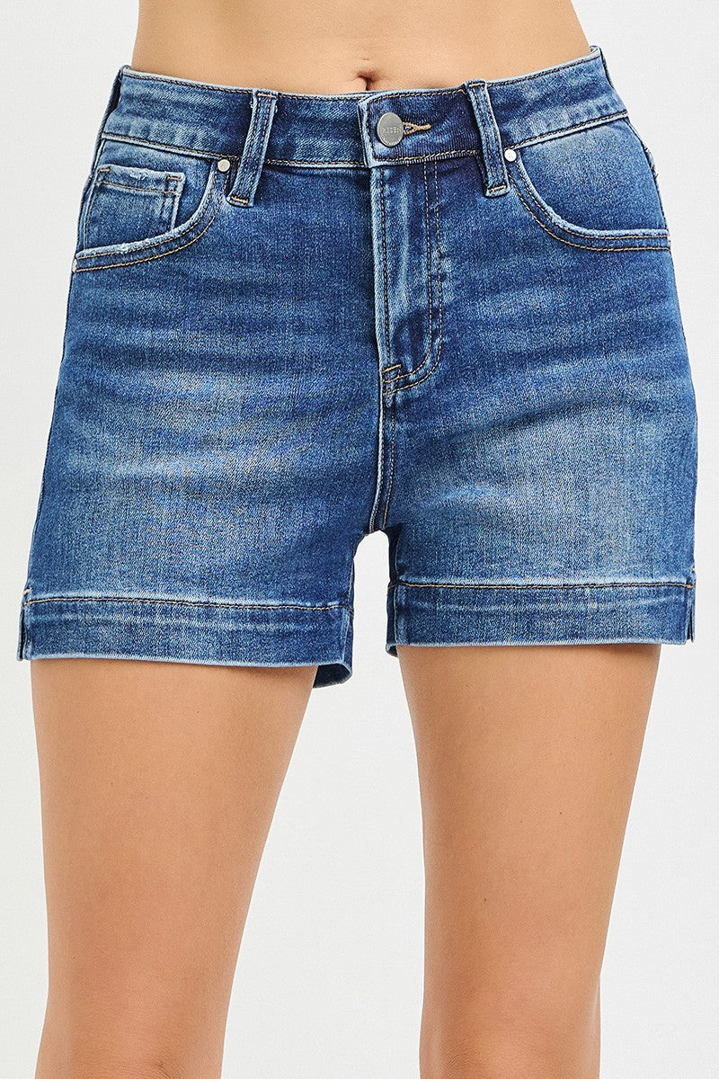 Risen Jeans Hise Rise Side Slit Basic Shorts